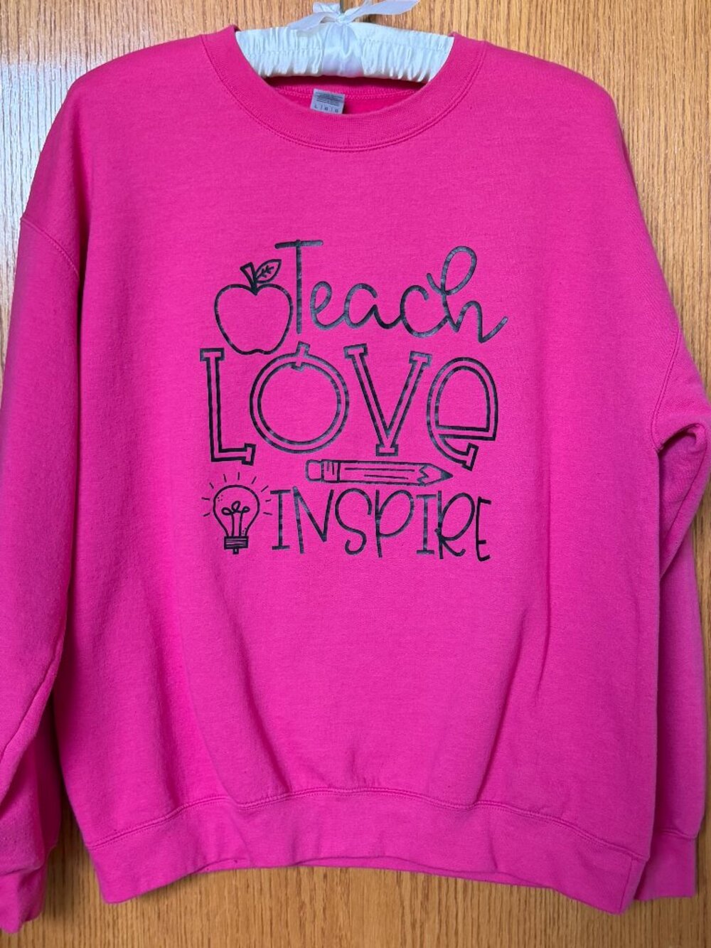 Teach Love Inspire Teacher Crewneck Sweatshirt Large
